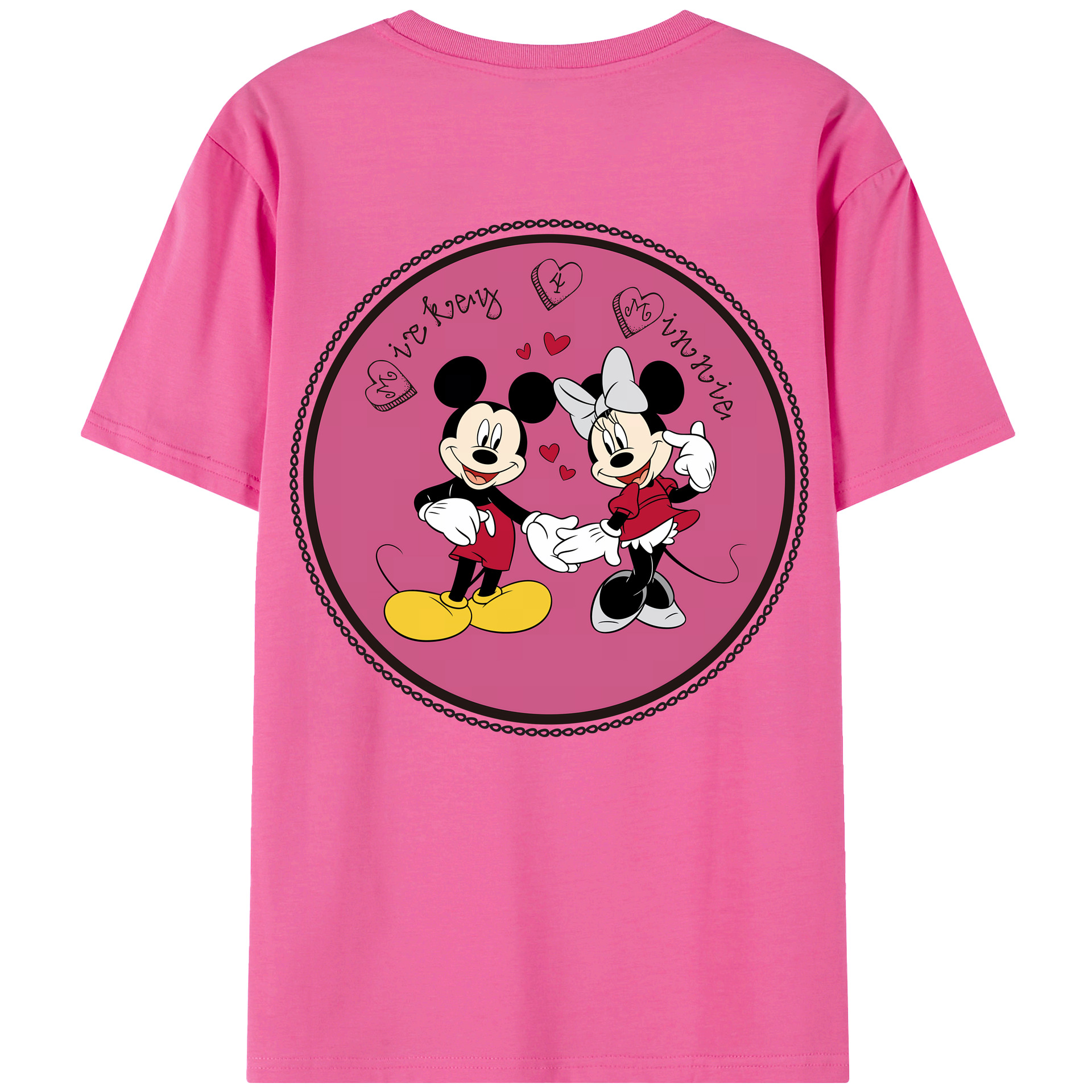 （画像用） ミッキーマウス Mickey Mouse レディース半袖Tシャツ(バックプリント)